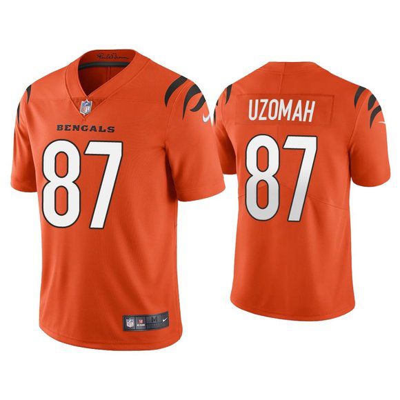 Men Cincinnati Bengals #87 C.J. Uzomah Nike Orange Game NFL Jersey->cincinnati bengals->NFL Jersey